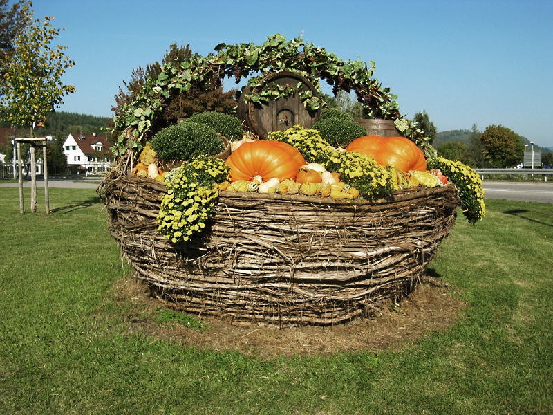 Blumenkorb in Steinen